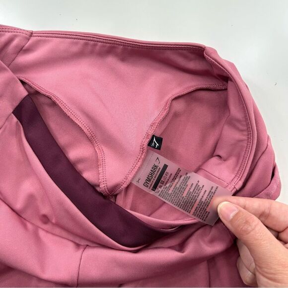 Gymshark Asymmetric V Cut High Waisted Dusty Pink Dark Ruby Leggings Size Small - Picture 7 of 12